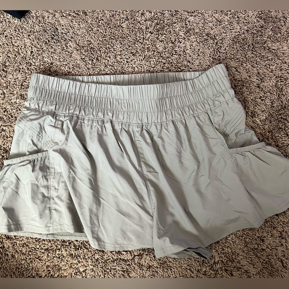 Sage Green Athletic Shorts with Elastic Waistband Free People movement
